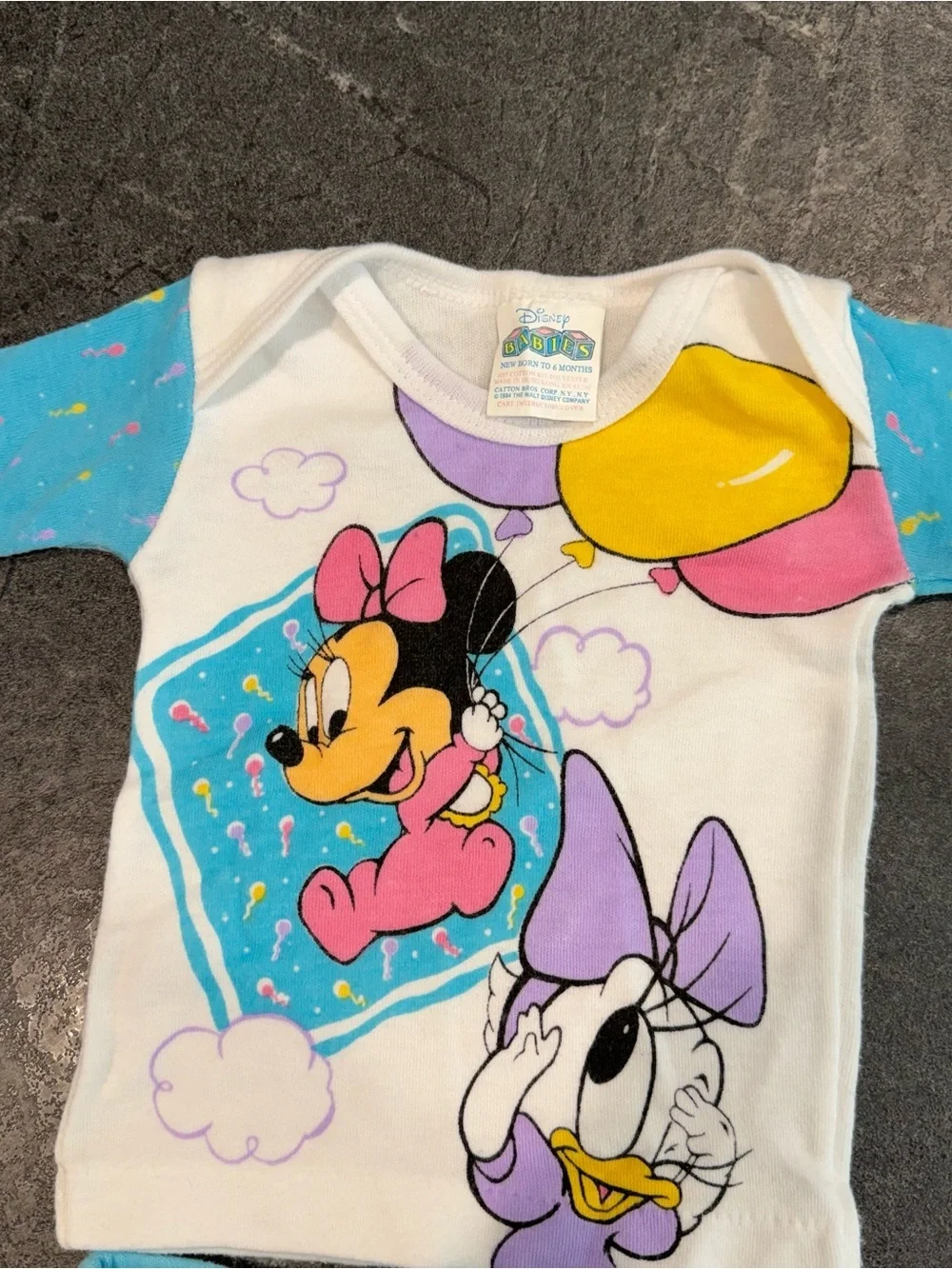 Vintage Disney Babies 0-6 month baby girl outfit set Minnie 80s